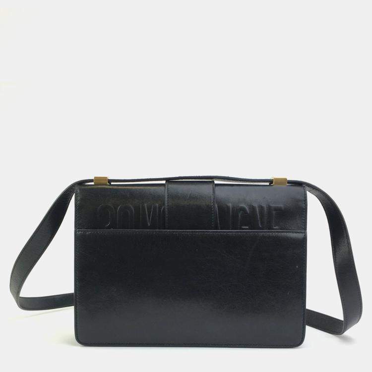 Pre Owned Dior Black Leather 30 Montaigne Shoulder Bag