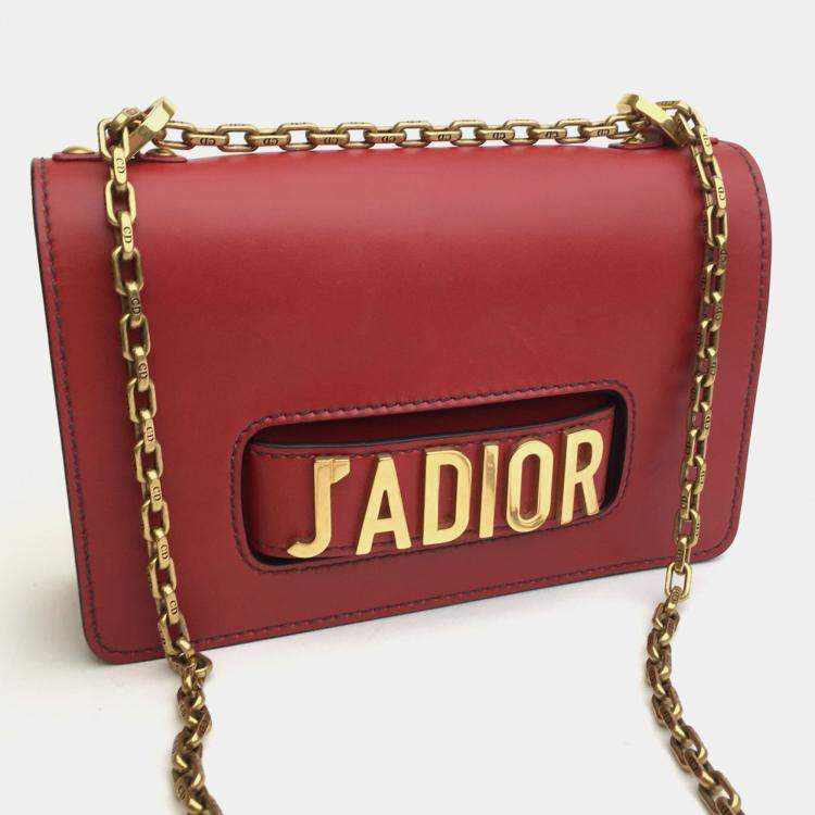 Pre Owned Dior Red Leather Medium J'Adior Shoulder Bag