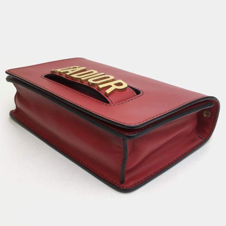 Pre Owned Dior Red Leather Medium J'Adior Shoulder Bag