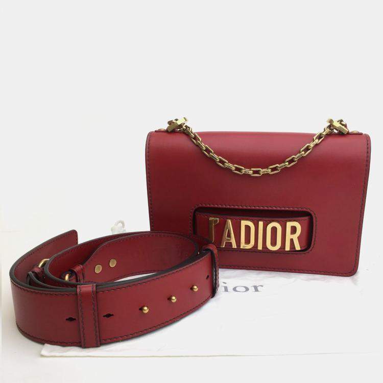 Pre Owned Dior Red Leather Medium J'Adior Shoulder Bag