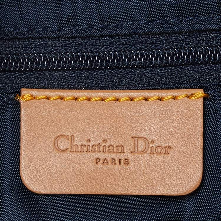 Pre Owned Dior Blue/brown Denim and Leather Saddle Bag