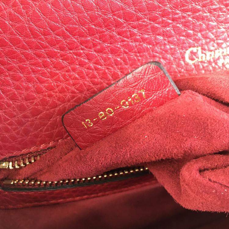 Pre Owned Dior Red Pebbled Leather Medium Diorama Shoulder Bag