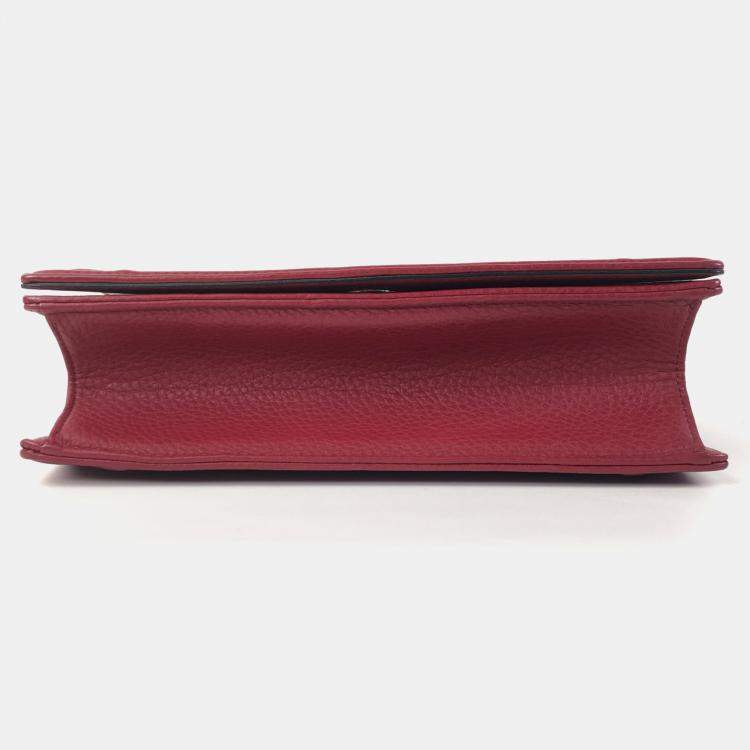 Pre Owned Dior Red Pebbled Leather Medium Diorama Shoulder Bag