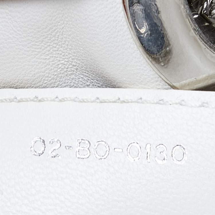 Pre Owned Dior White Cannage Leather Chri Chri Chain Tote