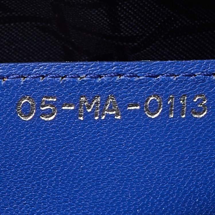 Pre Owned Dior Blue Cannage Leather Large Lady Dior Tote