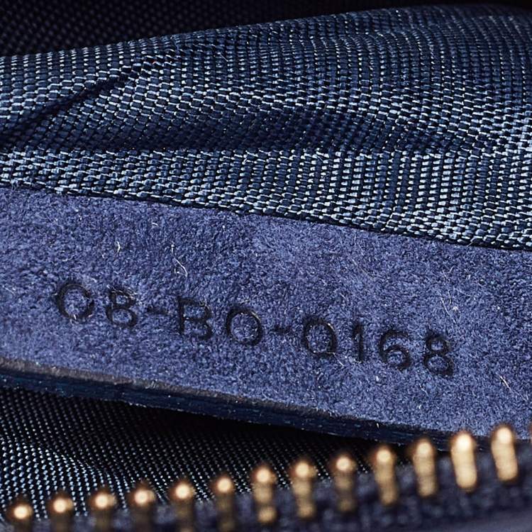 Pre Owned Dior Navy Blue Leather Studded Diorama Wallet on Chain