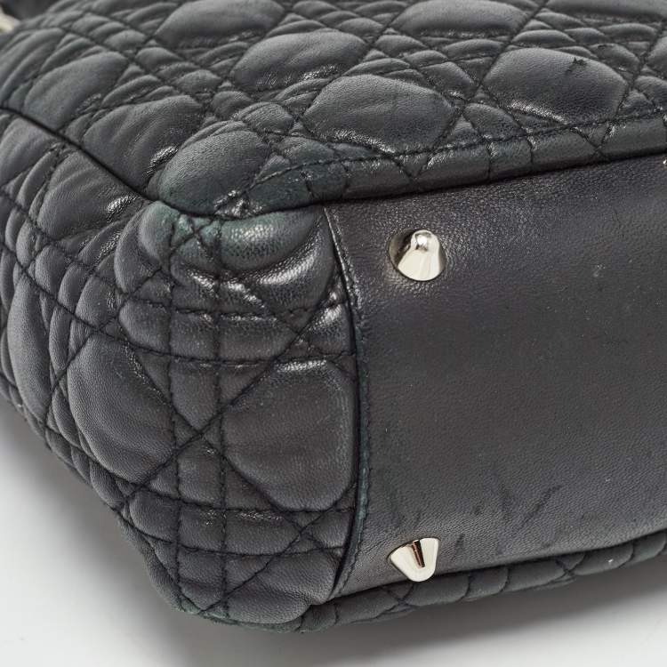 Pre Owned Dior Black Cannage Quilted Leather Soft Lady Dior Tote