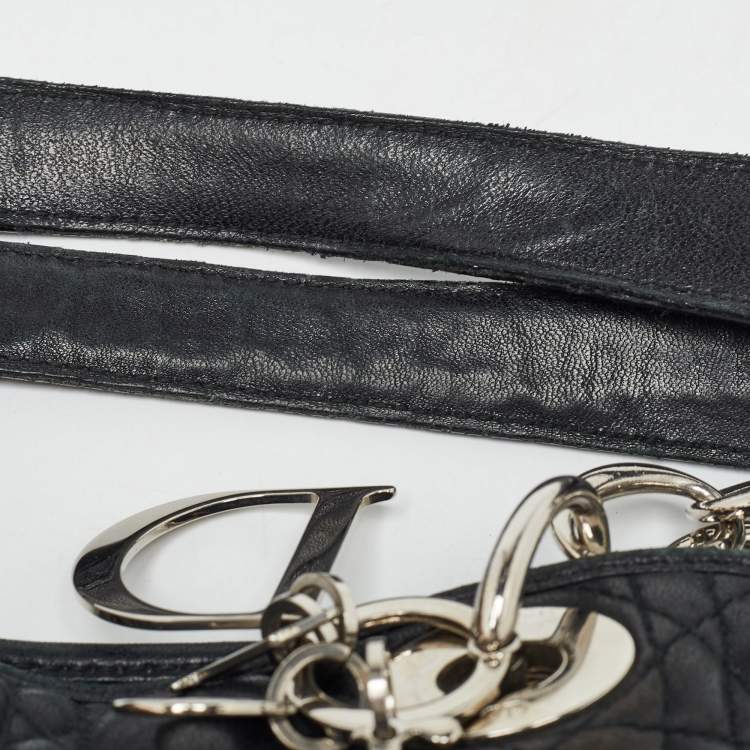 Pre Owned Dior Black Cannage Quilted Leather Soft Lady Dior Tote