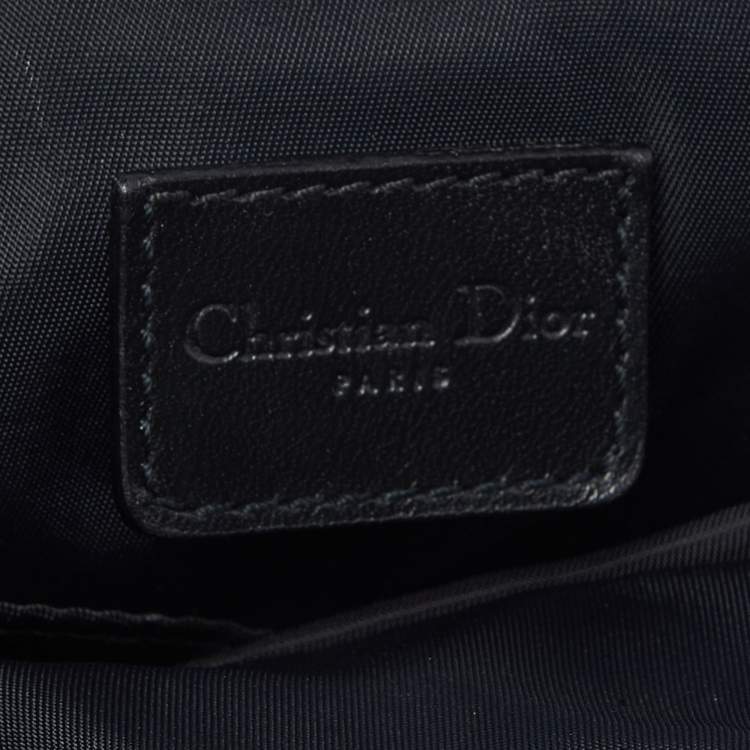 Pre Owned Dior Metallic/Grey Lurex Fabric and Leather Vintage Saddle Frame Pochette
