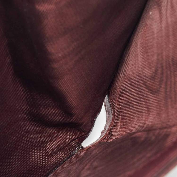 Pre Owned Dior Burgundy Leather Studded Diorama Trifold Wallet