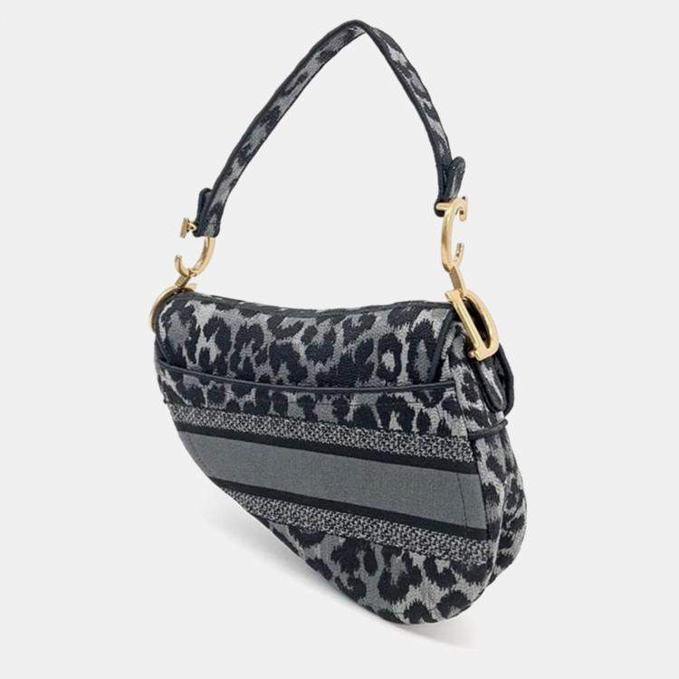 مملوكة مسبقًا Dior Gray Fabric Saddle Bag
