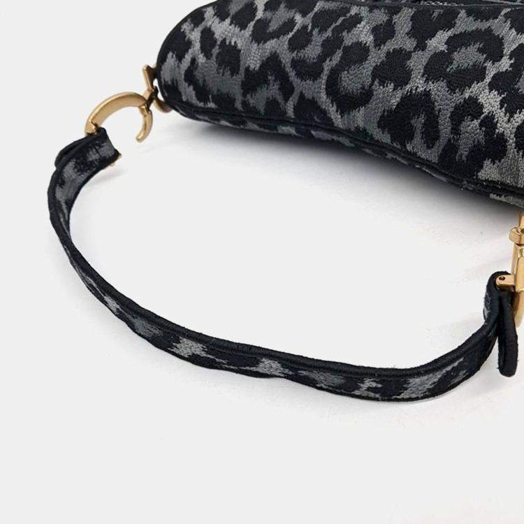 مملوكة مسبقًا Dior Gray Fabric Saddle Bag