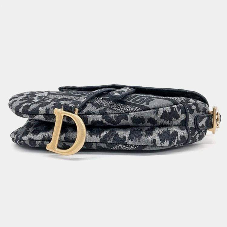 مملوكة مسبقًا Dior Gray Fabric Saddle Bag