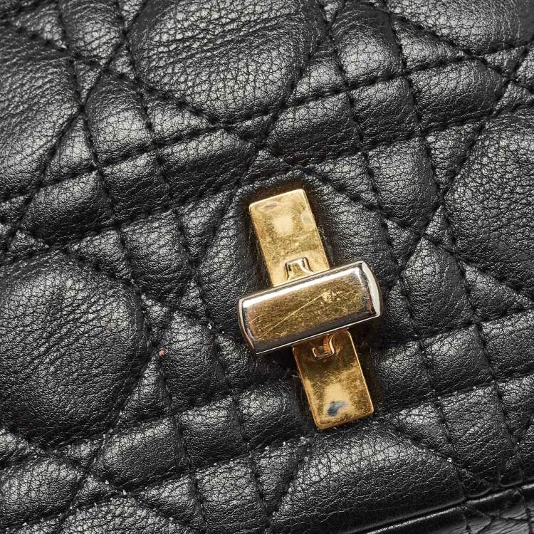 Pre Owned Dior Black Cannage Leather Medium Caro Shoulder Bag