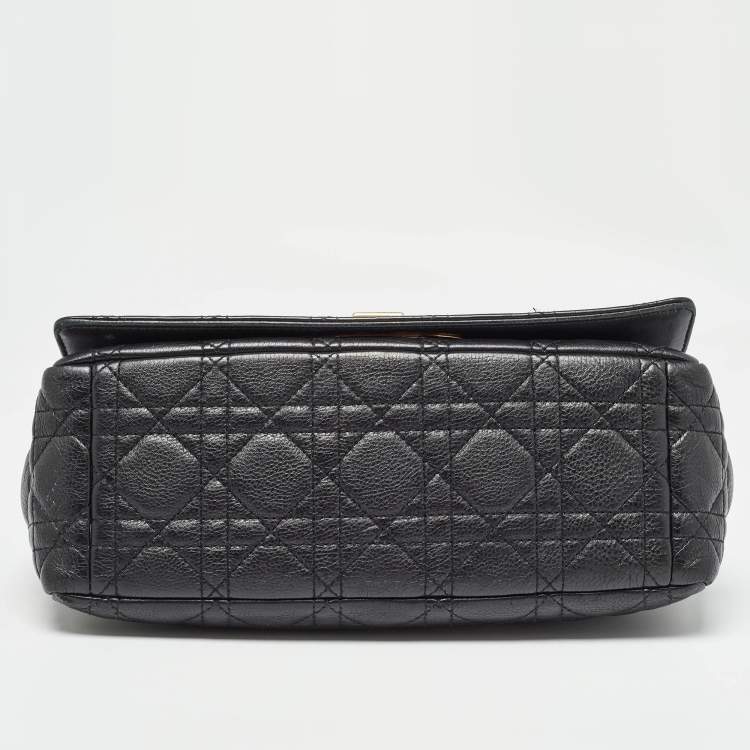 Pre Owned Dior Black Cannage Leather Medium Caro Shoulder Bag