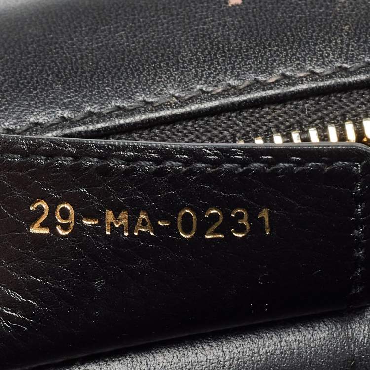Pre Owned Dior Black Cannage Leather Medium Caro Shoulder Bag
