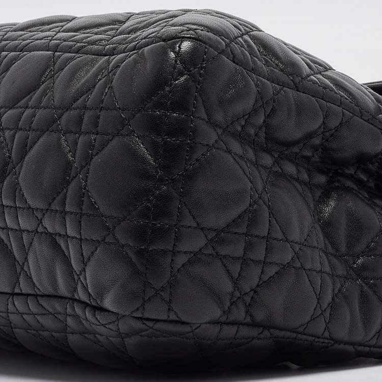 Pre Owned Dior Black Cannage Leather New Lock Flap Bag