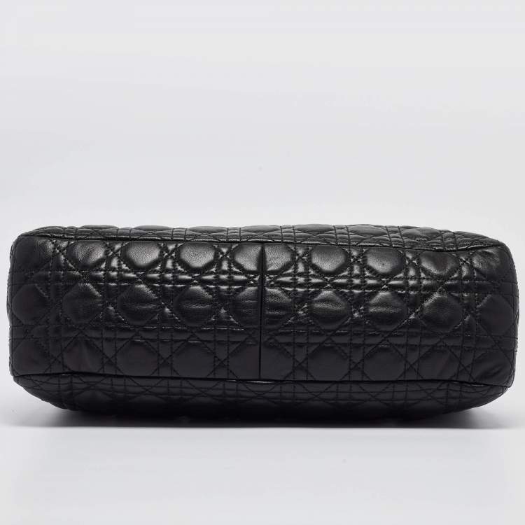 Pre Owned Dior Black Cannage Leather New Lock Flap Bag
