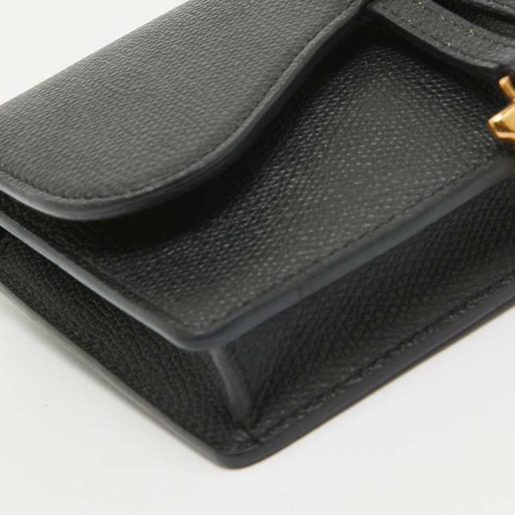 Pre Owned Dior Black Leather Saddle Belt Pouch
