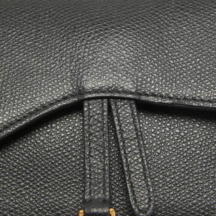Pre Owned Dior Black Leather Saddle Belt Pouch