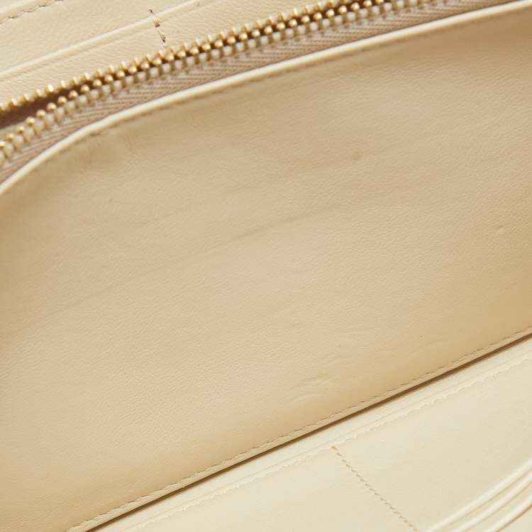 Pre Owned Dior Beige Python and Leather Lady Dior Wallet On Chain