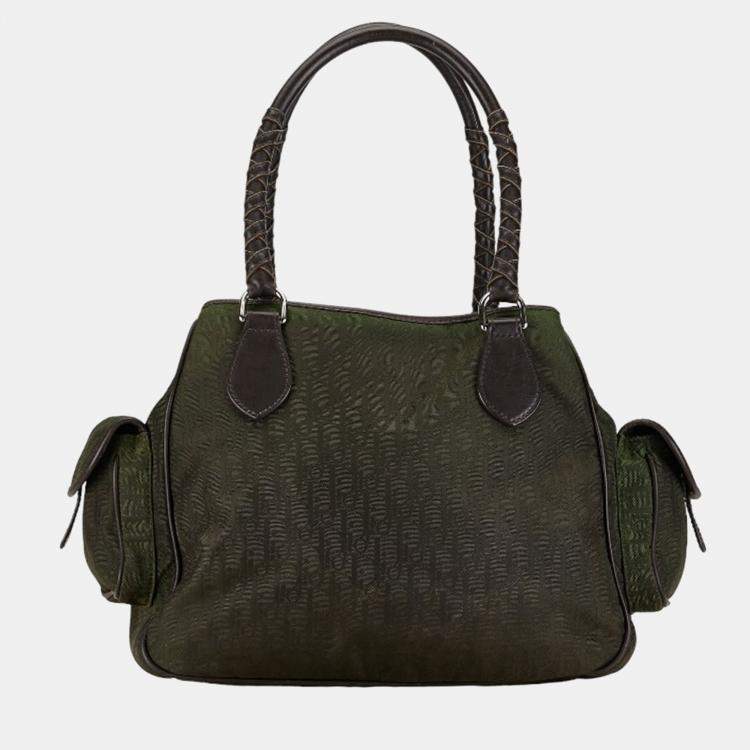 Pre Owned Dior Bronze Canvas Diorrissimo Multi Pocket Handbag