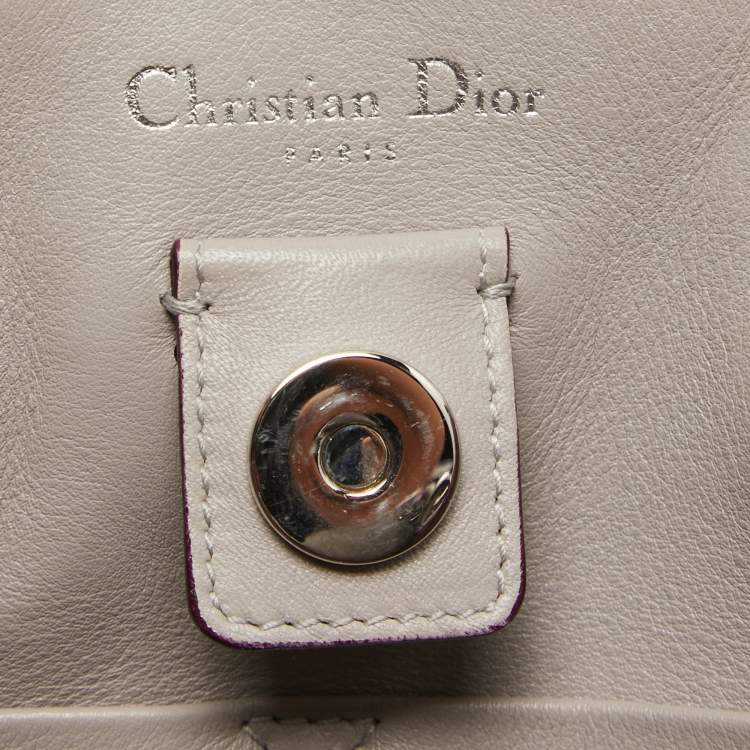 Pre Owned Dior Fuchsia Leather Large Diorissimo Shopper Tote