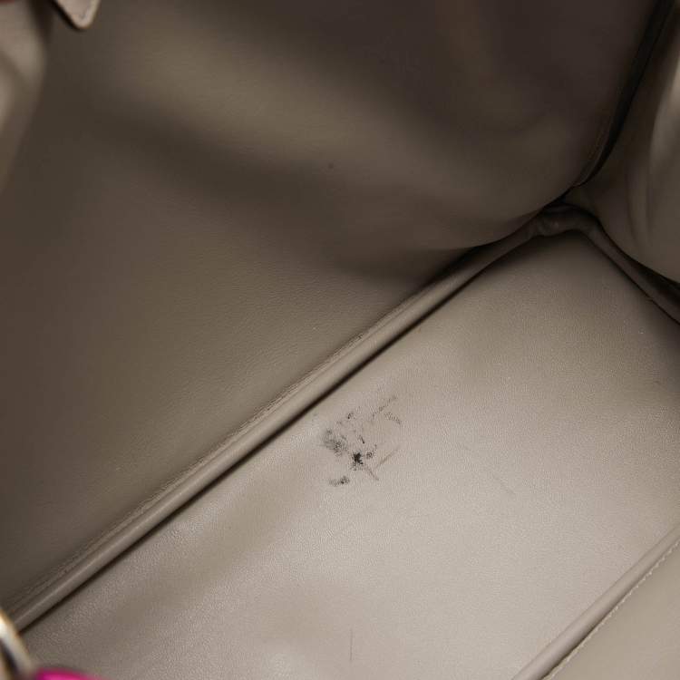 Pre Owned Dior Fuchsia Leather Large Diorissimo Shopper Tote