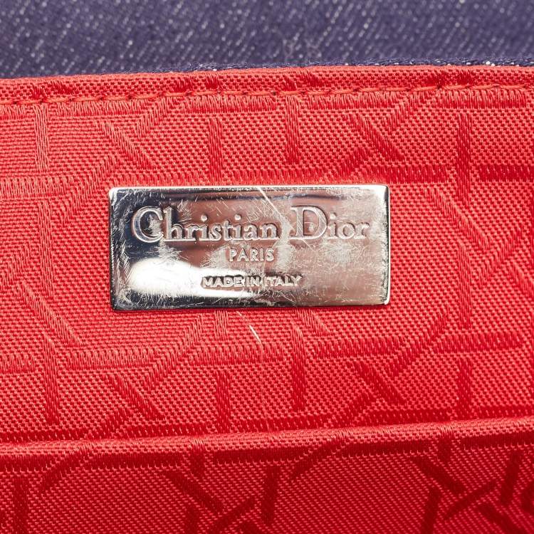 مملوكة مسبقًا Dior Blue/Red Cannage Denim Small Stardust Backpack