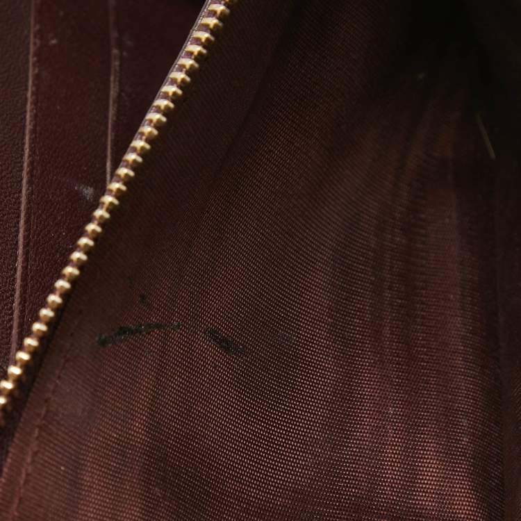 Pre Owned Dior Burgundy Leather Diorama Wallet on Chain