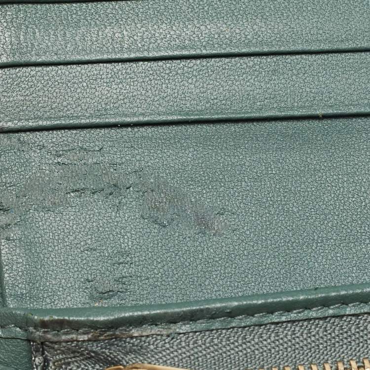 Pre Owned Dior Green Leather Diorama Bifold Compact Wallet