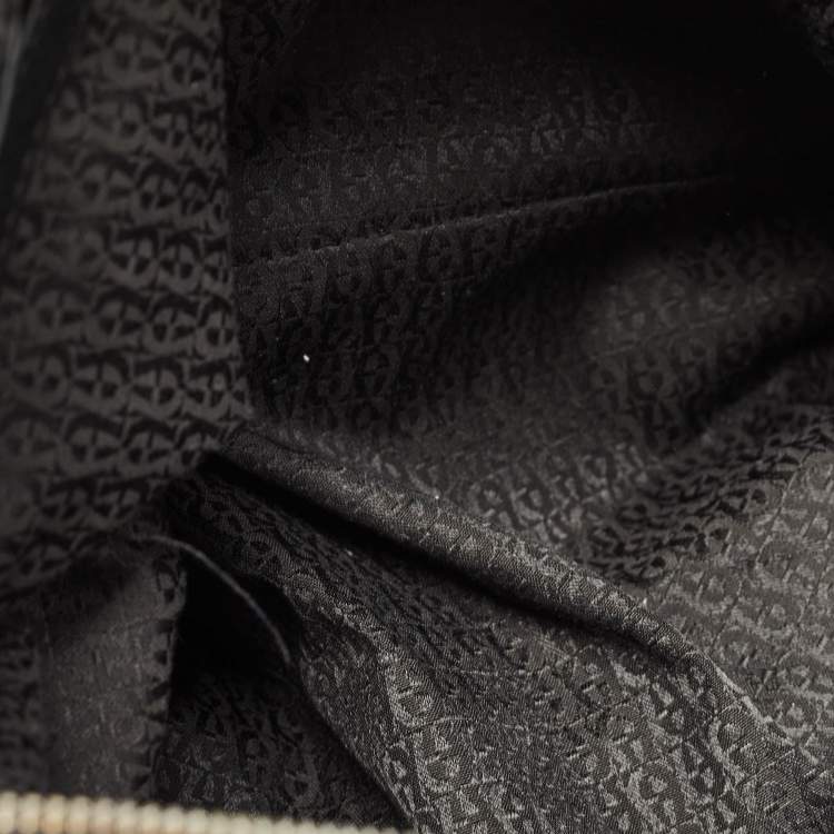Pre Owned Aigner Black Monogram Canvas and Leather Front Pocket Tote
