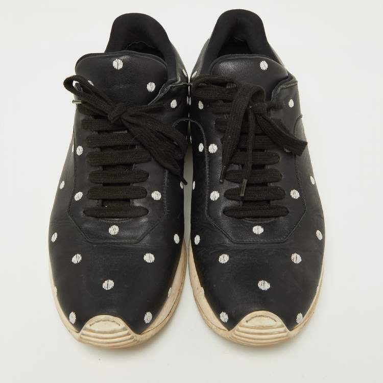 Pre Owned Dior Black Leather Polka Dot Low Top Sneakers Size 41