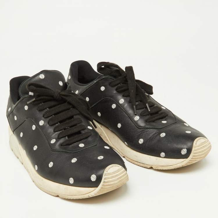 Pre Owned Dior Black Leather Polka Dot Low Top Sneakers Size 41