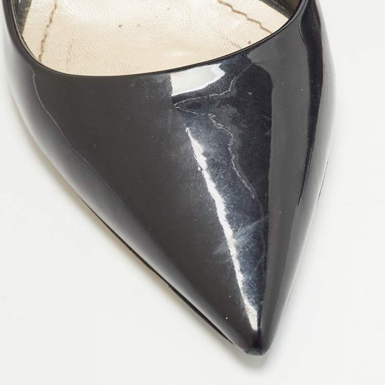Pre Owned Dior Black Patent Leather Pointed Toe Pumps Size 38