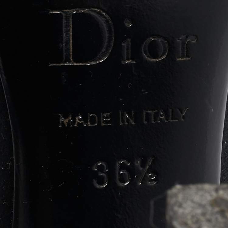 Pre Owned Dior Black Satin Bow Slingback Sandals Size 36.5