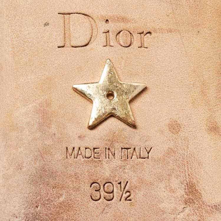 Pre Owned Dior Black/White Fabric J'Adior Slingback Flats Size 39.5