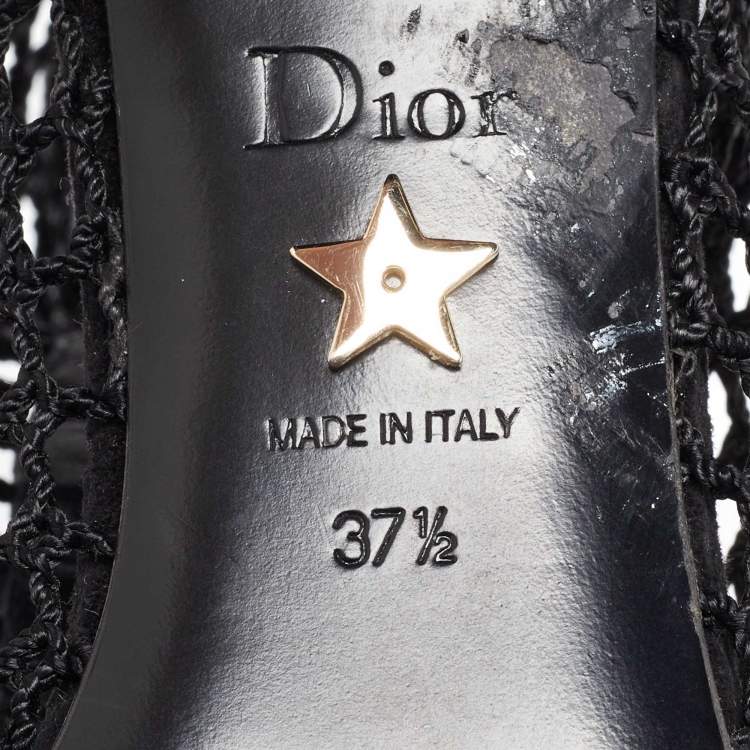 Pre Owned Dior Black Mesh and Suede Naughtily-D Boots Size 37.5