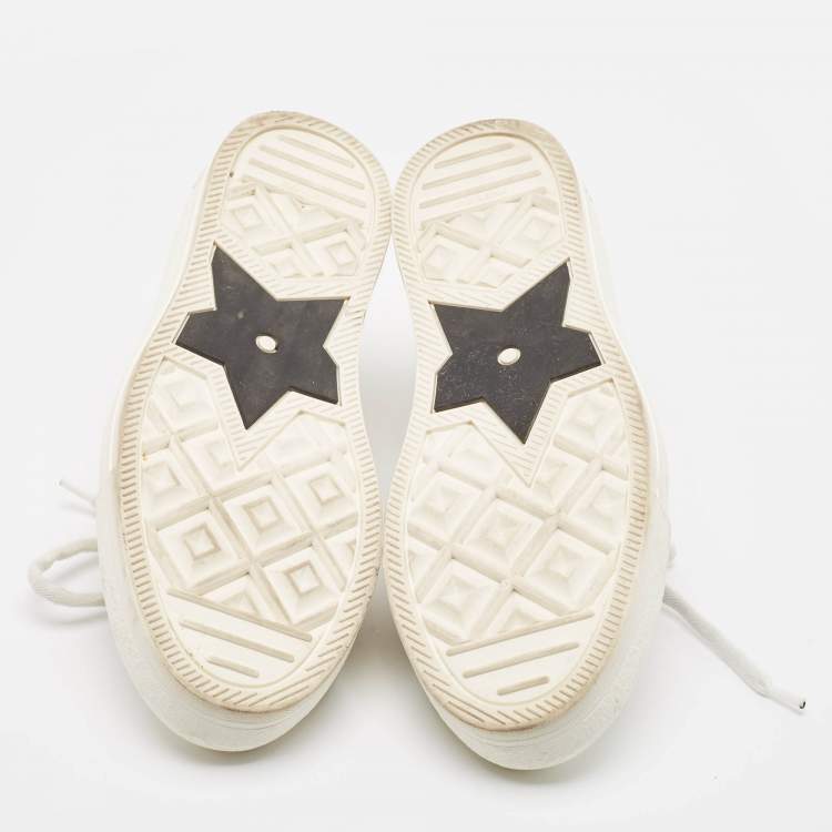 Pre Owned Dior Grey/Cream Canvas Walk'n'Dior Lace Up Sneakers Size 37