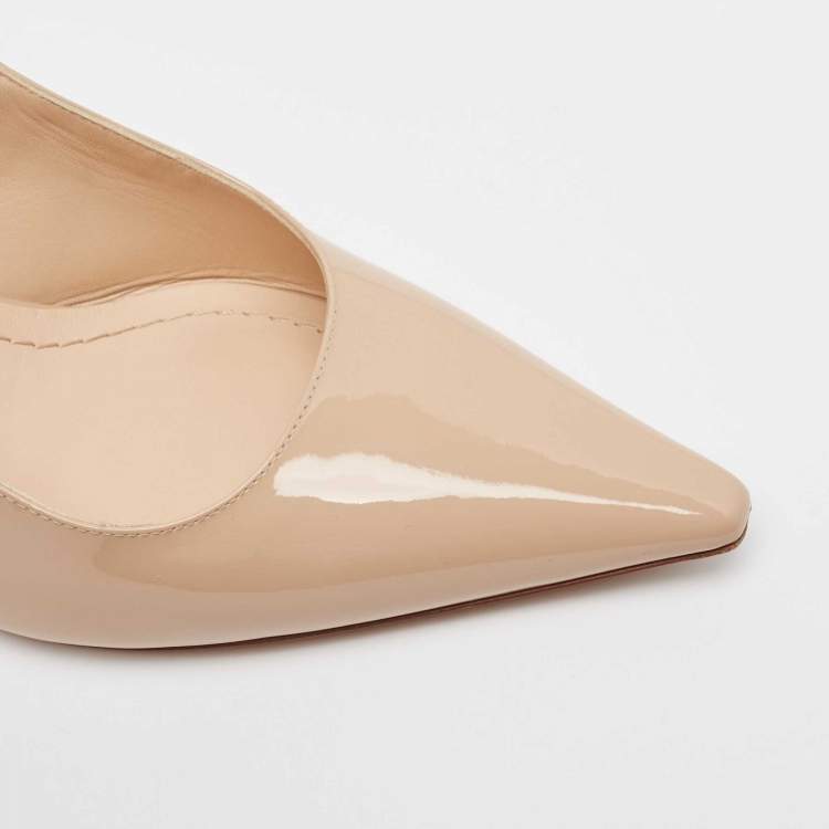 مملوكة مسبقًا Dior Beige Patent J'Adior Slingback Pumps Size 39.5