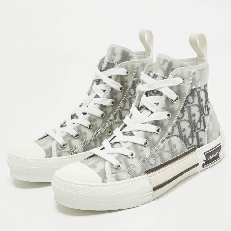 Dior Grey Mesh and PVC B23 High Top Sneakers Size 36.5 Dior
