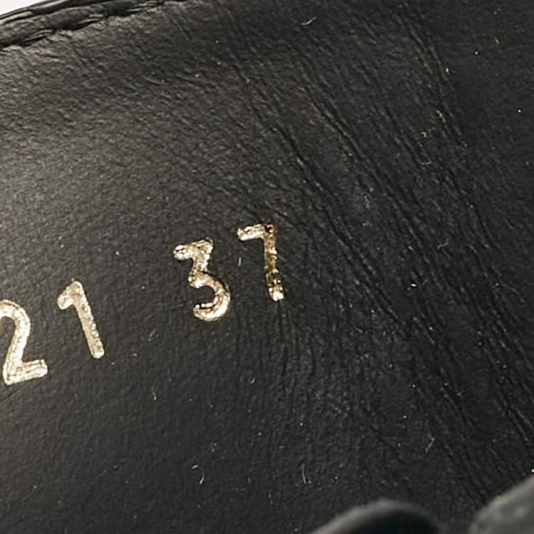 Pre Owned Dior Black Leather Combat Boots Size 37