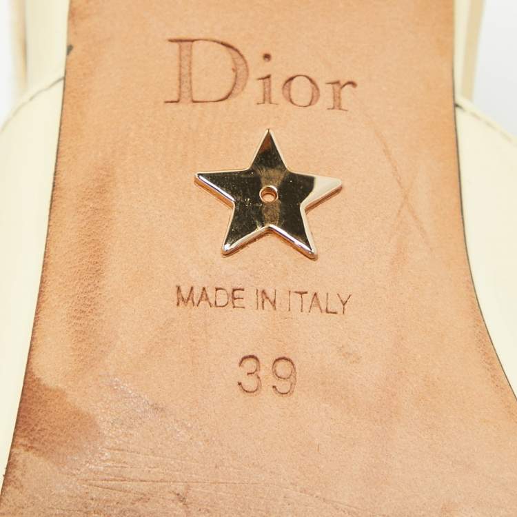 Pre Owned Dior Cream Patent Leather J'Adior Ankle Strap Sandals 39