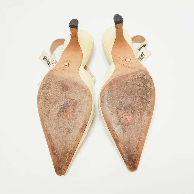 Pre Owned Dior Cream Patent Leather J'Adior Ankle Strap Sandals 39