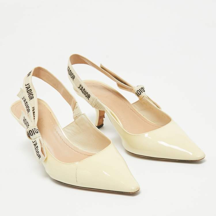 Pre Owned Dior Cream Patent Leather J'Adior Ankle Strap Sandals 39