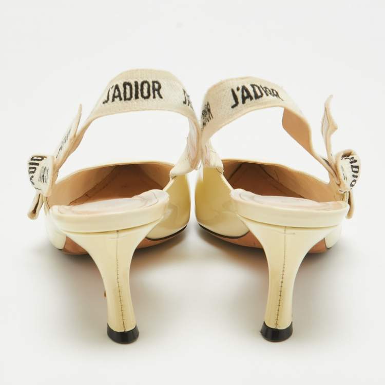 Pre Owned Dior Cream Patent Leather J'Adior Ankle Strap Sandals 39