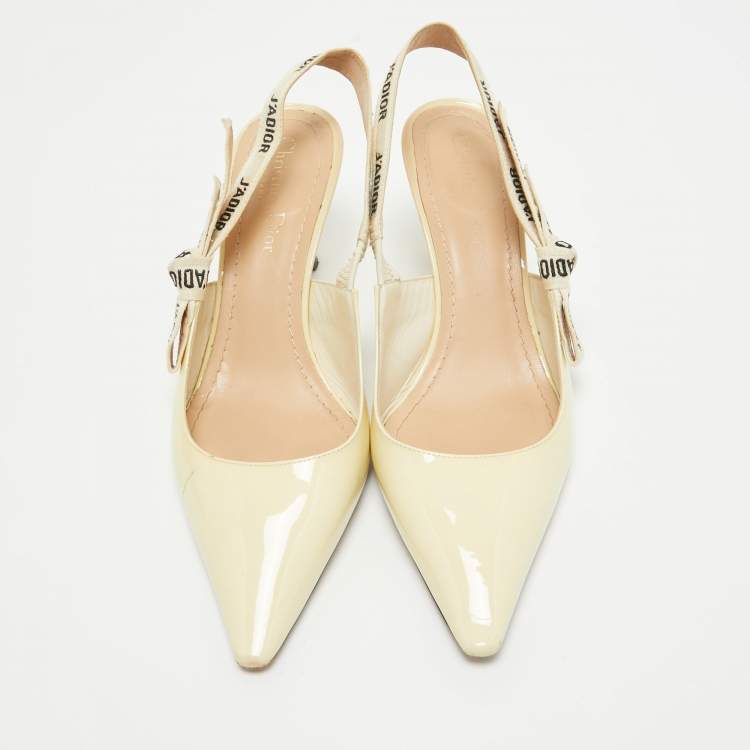 Pre Owned Dior Cream Patent Leather J'Adior Ankle Strap Sandals 39