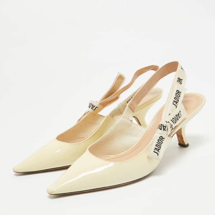 Pre Owned Dior Cream Patent Leather J'Adior Ankle Strap Sandals 39