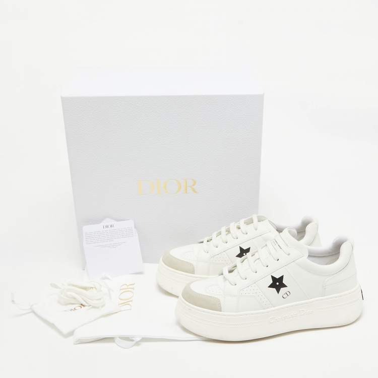 Pre Owned Dior White Leather and Suede Ors Sneakers Size 39