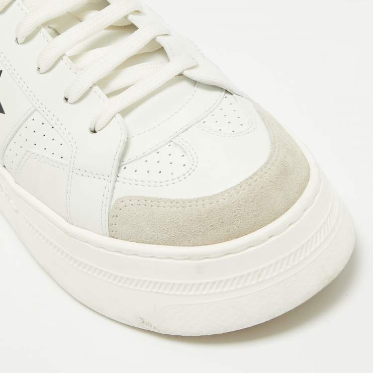 Pre Owned Dior White Leather and Suede Ors Sneakers Size 39